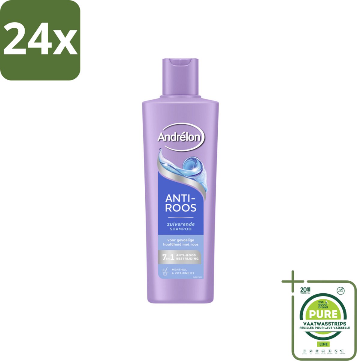 Andrélon – Shampoo – Anti Roos – 250 ml - Voordeelverpakking - 24 stuks - Roos haar - Roos hoofdhuid