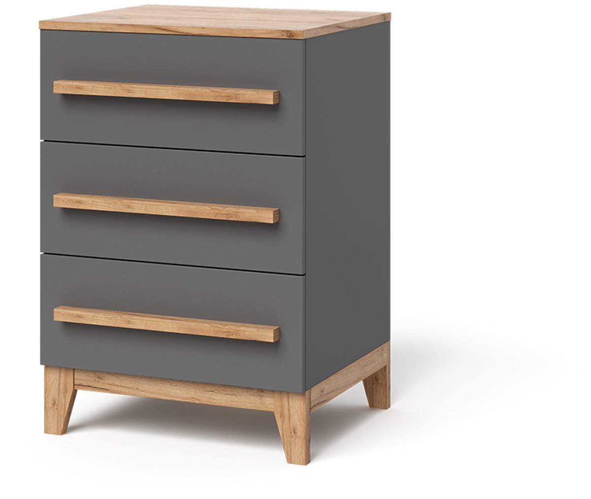 Vitalispa Malia Dressoir – 60 x 88 cm met 3 laden Grijs/Kunstnijverheid