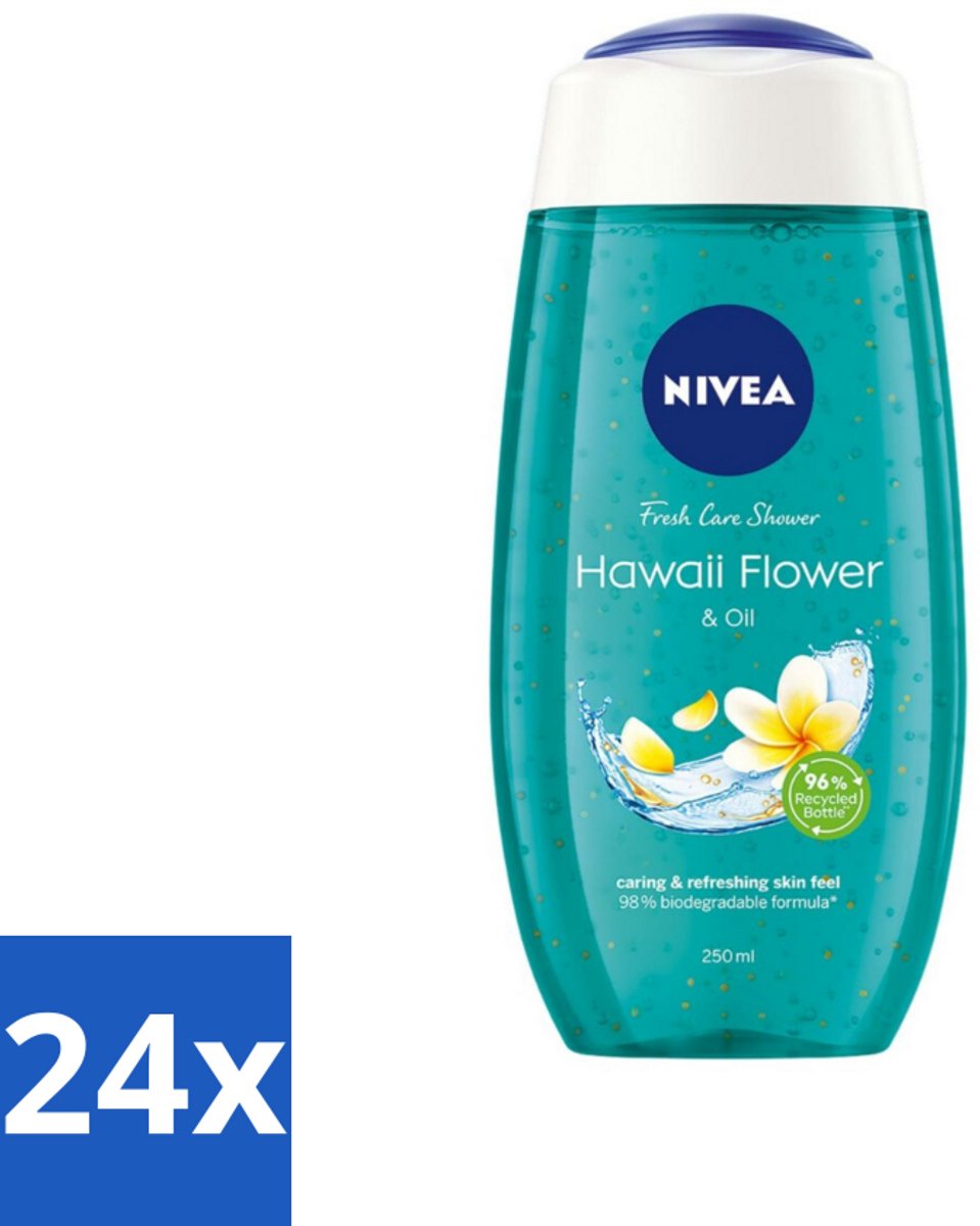 NIVEA - Douchegel - Hawaii Bloem & Olie - Verzorgend & Verfrissend - 250 ml - Voordeelverpakking - 24 stuks