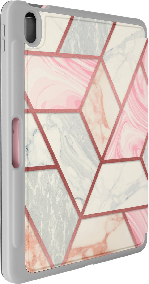 Cosmo Hoes met screen protector geschikt voor iPad Air 11 inch (M4 / M3 / M2) - iPad Air 10.9 inch (Air 5 / Air 4) - Marmer