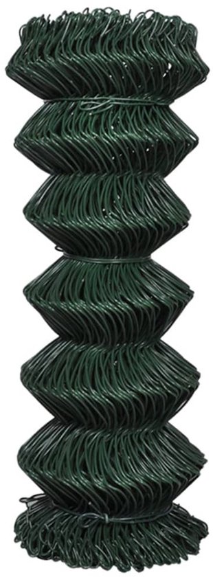 vidaXL Chain Link Fence Steel 3' 3"x49' 2" Green