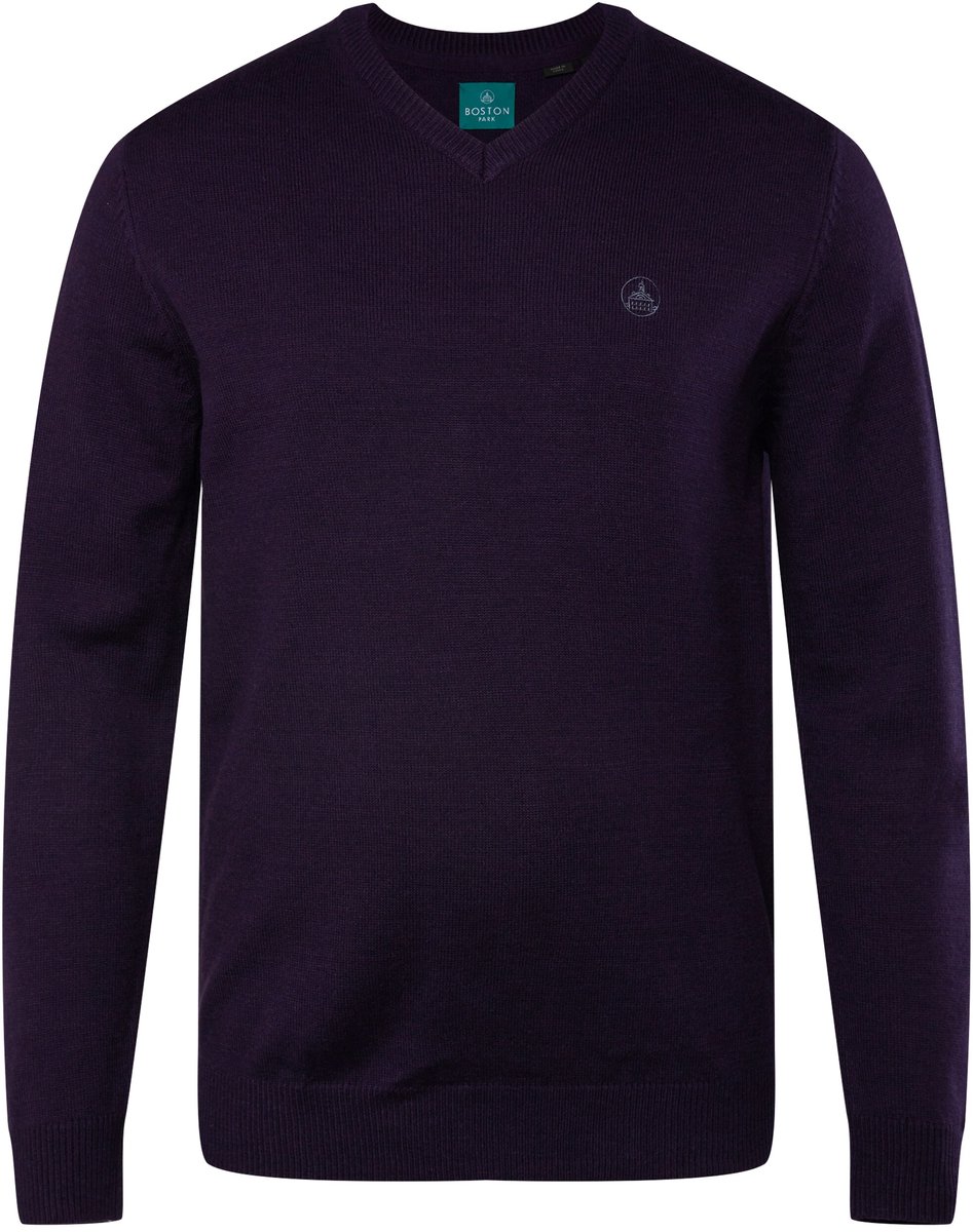 Boston Park - Heren - Trui V-hals - Donker violet - Maat 60+