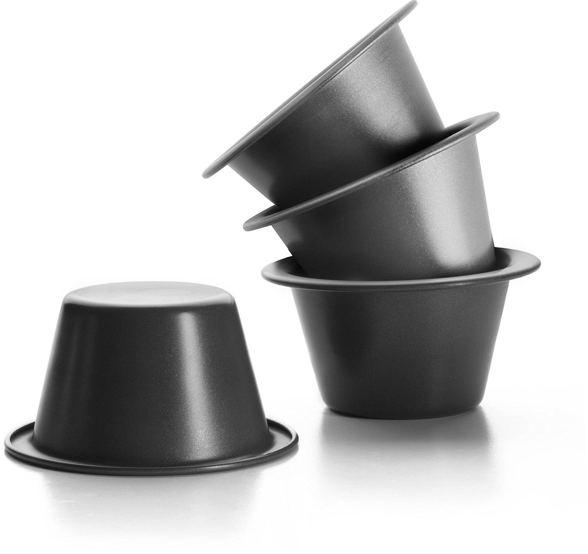 Unyqoos® Vierdelige puddingvormset van plaatstaal voor perfecte desserts