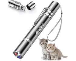Kattenspeelgoed Laserpointer voor binnen, oplaadbaar, 7 verstelbare staven, rood licht, interactief katten- en muizenspeelgoed om bezig te houden voor kittens en honden.