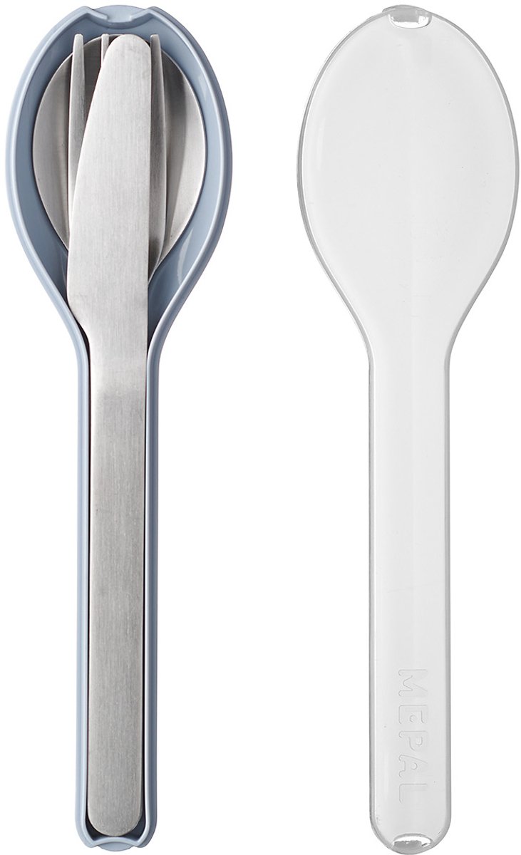 Mepal - Ellipse bestekset 3-delig - Mes, vork en lepel - RVS - Nordic blue