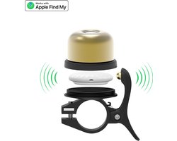 Fynda - Fiets tracker - Werkt met Apple Find My - Fietsbel inclusief tracker - Geschikt voor Apple AirTag - MFi gecertificeerd door Apple - Onbeperkte lokalisering - Met geluidssignaal - Waterdicht - Goud