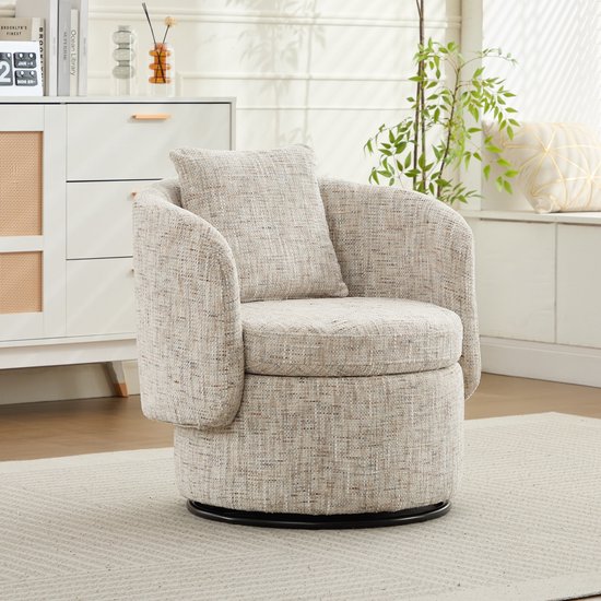 Oslo draaistoel - Taupe | Bouclé | Stoelen met zwart stalen poten | 360 Oslo draaistoel - Taupe | Bouclé | Stoelen met zwart stalen poten | 360