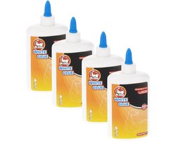 Mr Glue Hobby Lijm - 4x - 250 ml - wit - in fles - extra sterk - flexibele fix - snel drogend - knutsellijm