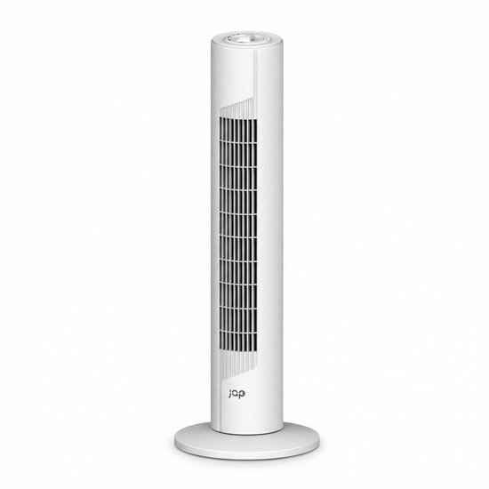 Energiezuinige torenventilator JAP Quebec zwart, 3 snelheden, oscillatie, stil, slank ontwerp, mechanische bediening