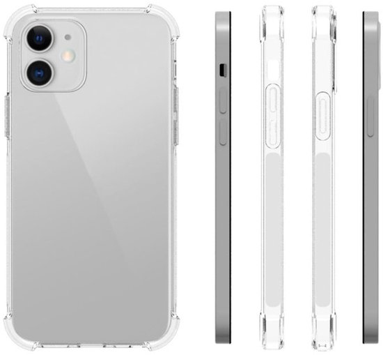Trois vues d'une coque de téléphone : arrière, latérale, latérale et autre latérale, à côté d'un téléphone.