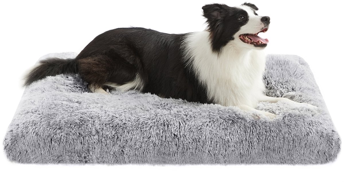 Hondenmand – PV-pluche met rubberen nopjes – 105 x 68 cm – Ombré Grijs