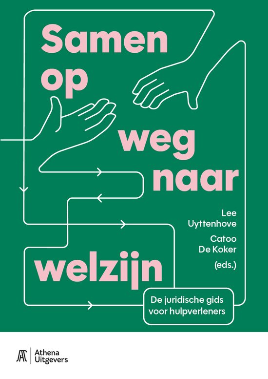 Titre Samen op weg naar welzijn avec une illustration de deux mains se rencontrant.