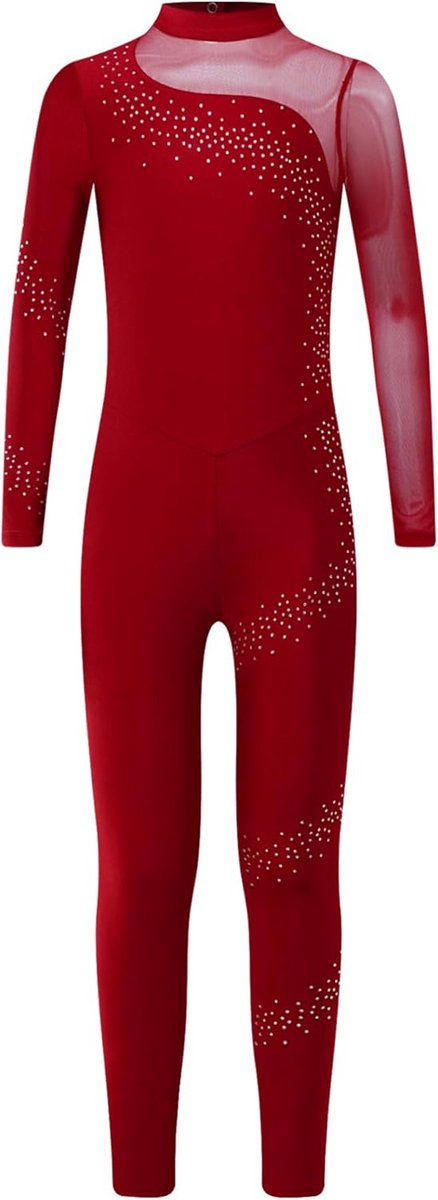 Lange Mouwen Turnpakje Meisjes met Glitter voor Ballet, Gymnastiek en Kunstschaatsen Lange Mouwen Turnpakje Meisjes met Glitter voor Ballet, Gymnastiek en Kunstschaatsen