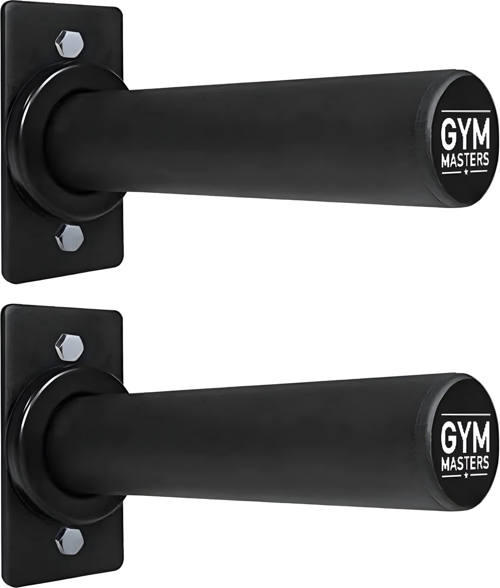 Gymmasters Halterschijven Rek Wandmontage - 2 STUKS - (voor 50 mm) – 160 kg Capaciteit | Voor Halterschijven & Olympische Schijven | Gewichtenrek muur met Montagemateriaal – Halterschijven Rek Zwart