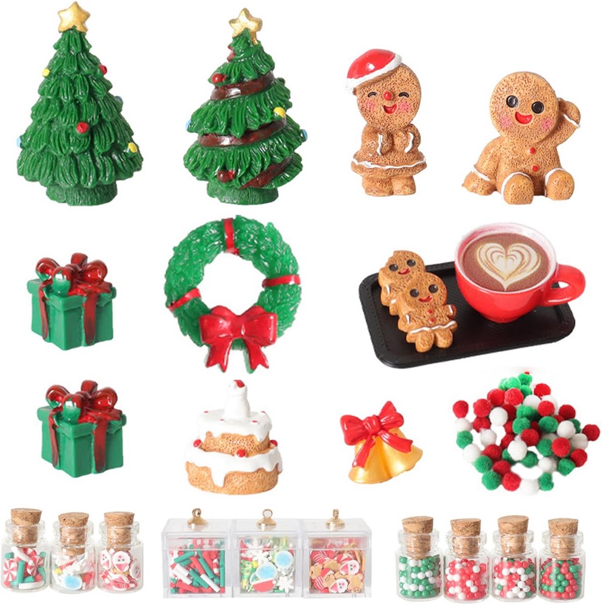 24-delige Kerstkabouter Accessoireset voor Poppenhuis en Miniatuurdecoraties