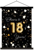 Affiche scolaire - Anniversaire - 18 ans - Chic - 60x80 cm - Lattes noires