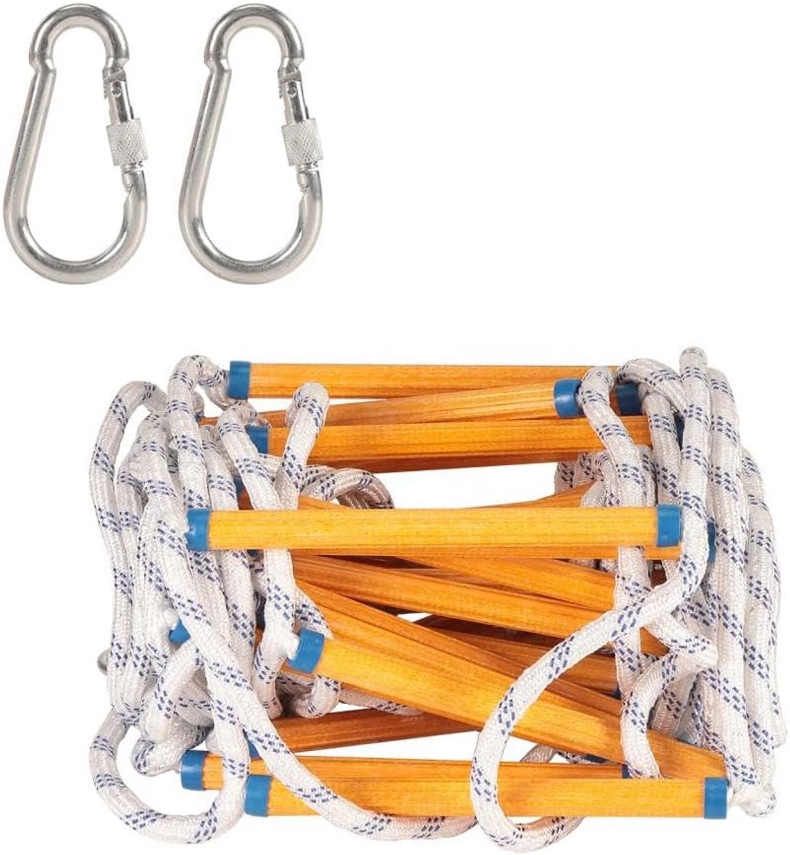 Touwladder 10 meter met 2 Haken, Vuurvast en Robuust, Tot 200 kg Belastbaar