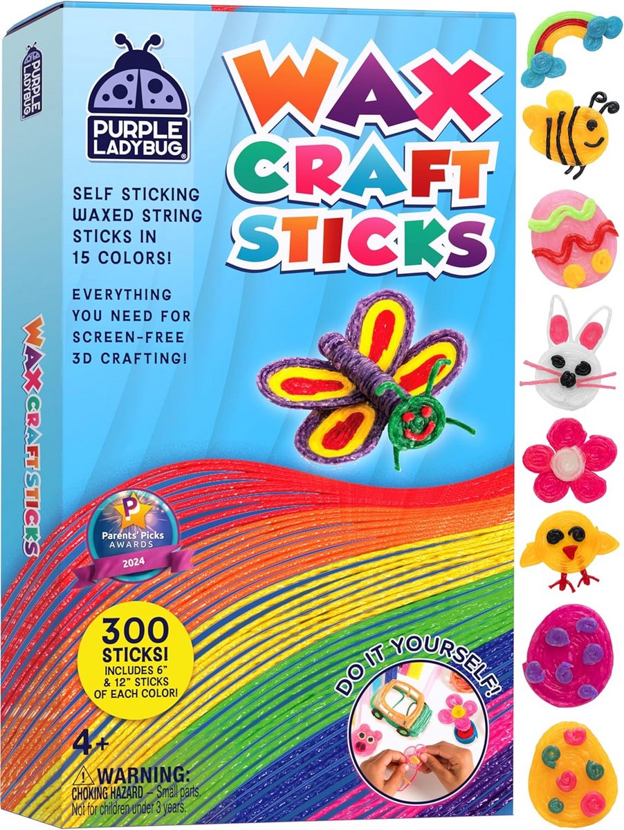 Wax Craft Sticks voor Creatieve Kinderen - 15 Kleuren en 300 Stokken van 30 cm en 15 cm