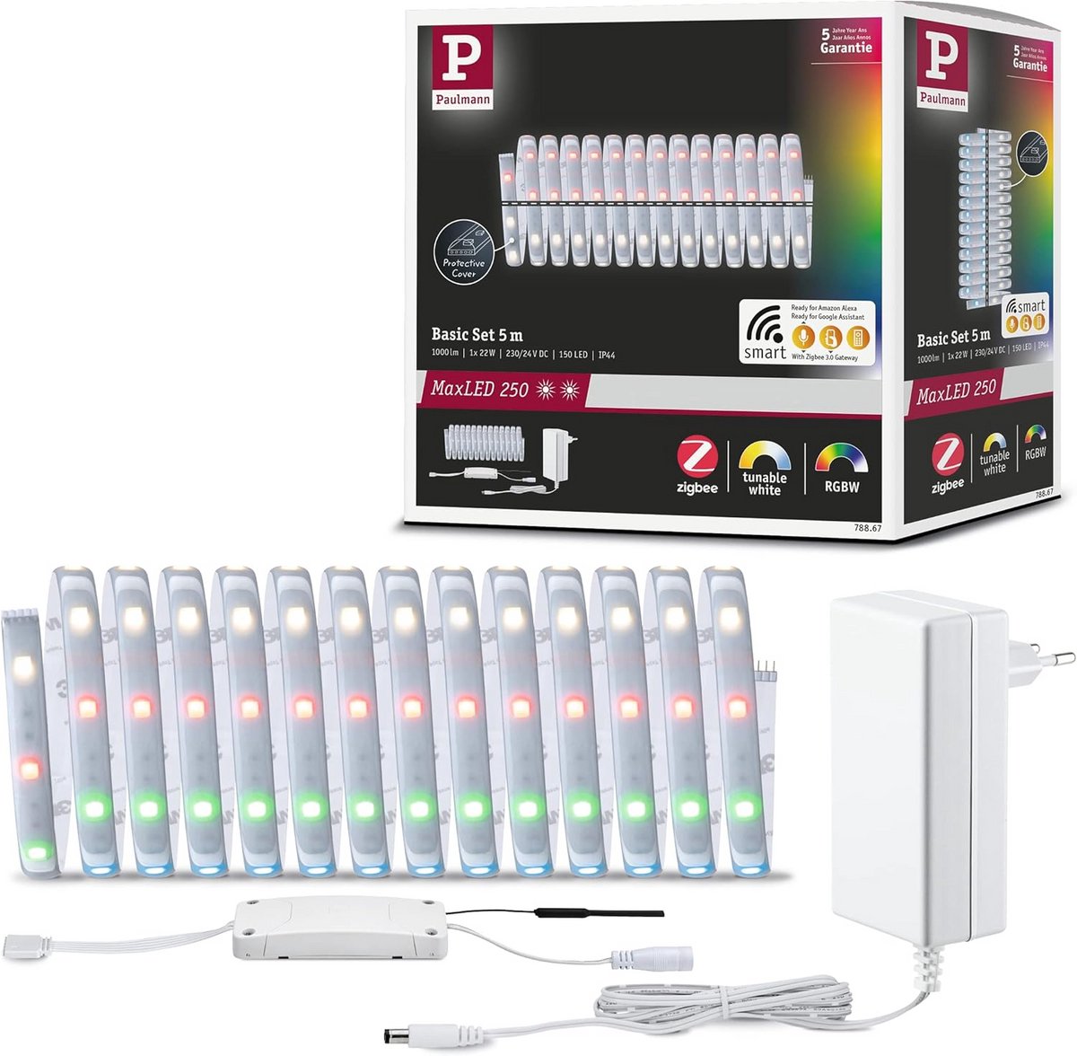 LED Strip Smart Home Zigbee 5m IP44 Dimbaar 22W 1000lm RGBW