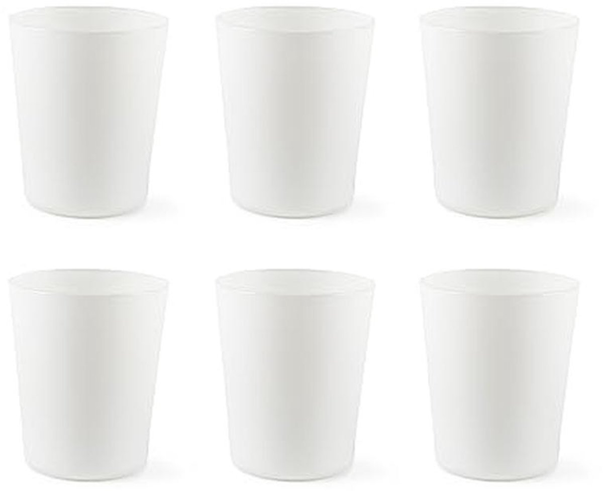 Set van 6 mondgeblazen witte glazen 30 cl - Elegant en tijdloos design