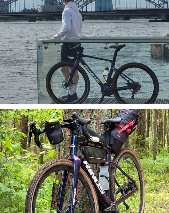 Rinos Sandman 3.0 Carbon - Gravel Fiets - Gravel Bike met SHIMANO 105 ST-R7000 - 22 versnellingen en schijfremmen - lichte fiets voor dames en heren - 700 x 40C - Kameleon Goud Groent M-54 van Rinos — afbeelding 4