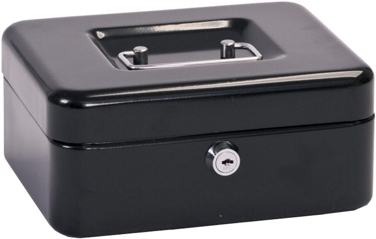 Geldcassette Zwart 195 x 145 x 80 mm - Veilige Opslag voor Munten en Bankbiljetten