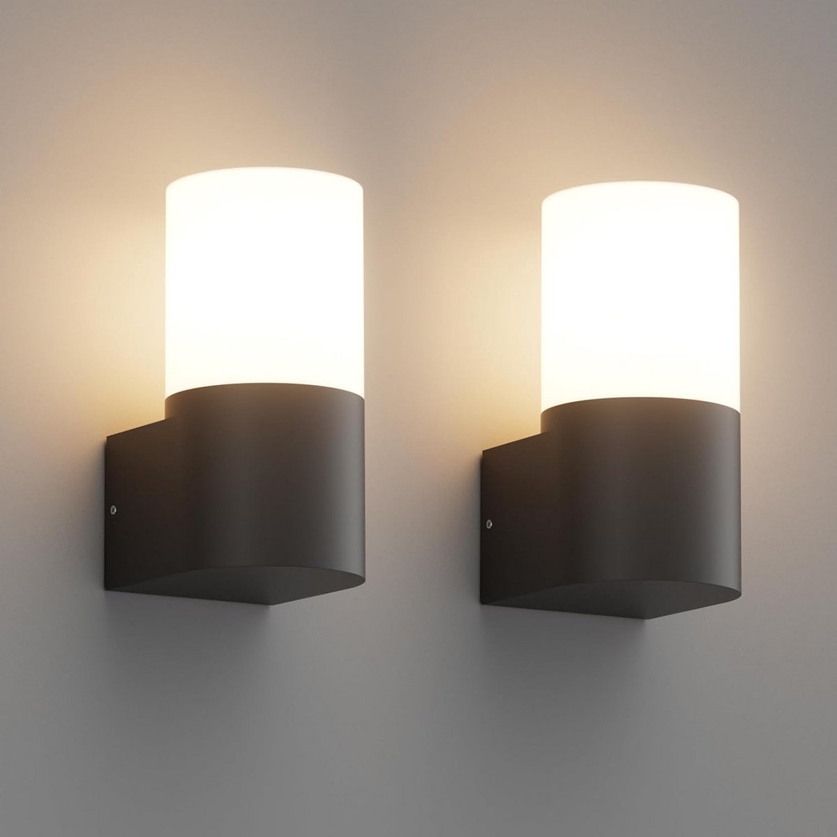 2 Stuks Buitenwandlampen E27 Fitting - Waterdichte Aluminium Wandlamp voor Binnen en Buiten - Moderne Design en Eenvoudige Installatie