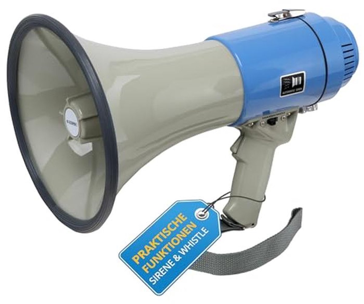 Megafoon max. 60 Watt met 1000m Bereik