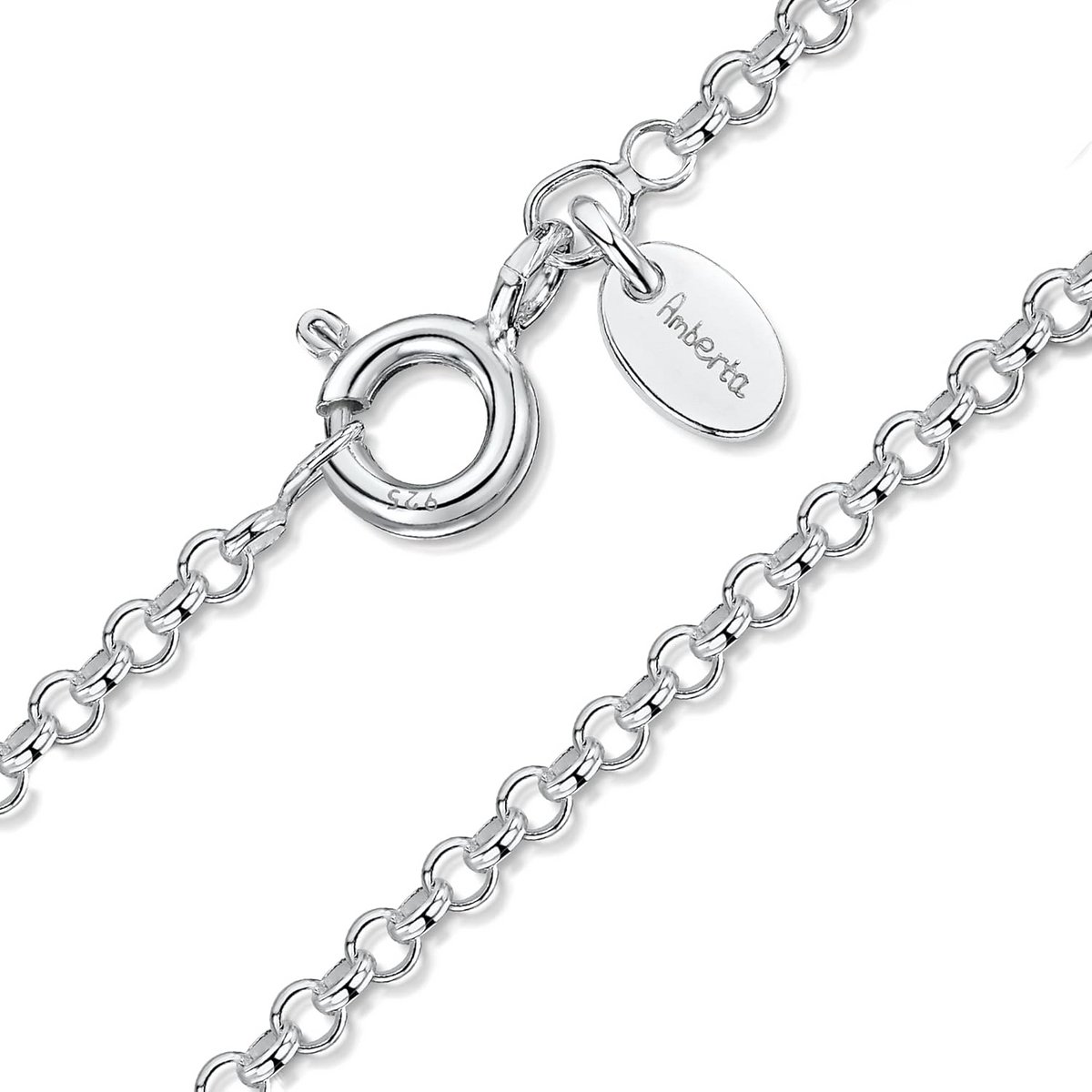 Echte 925 Sterling Zilveren Rolo Jasseron Ketting voor Dames en Heren Unisex
