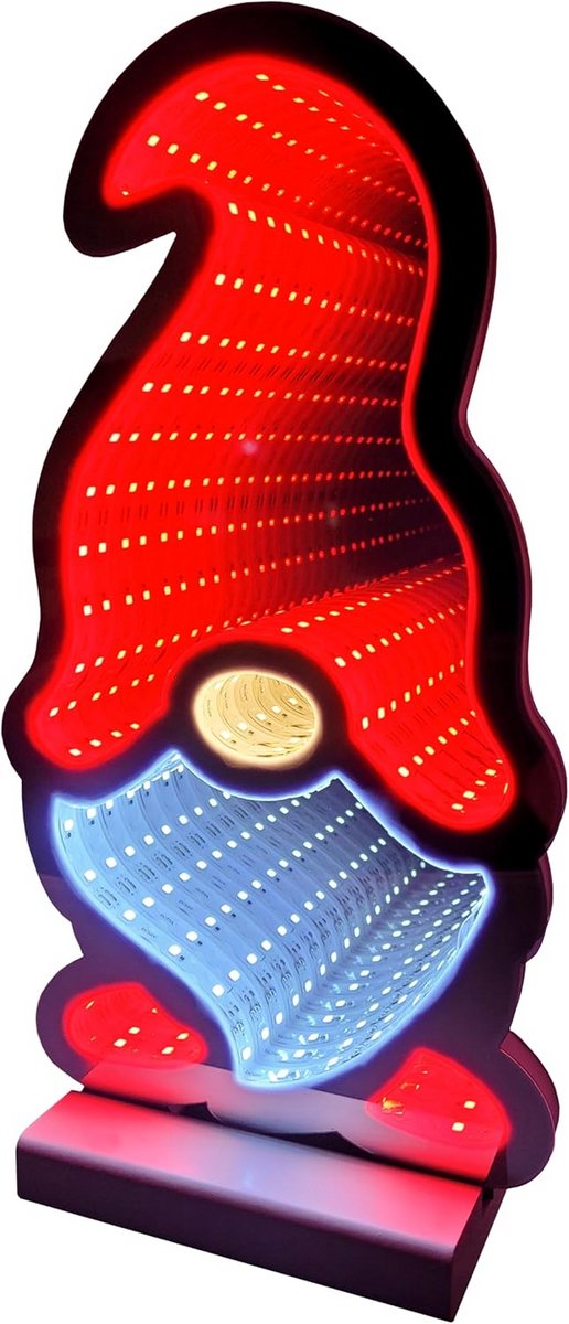 Kerstverlichting LED met infinity-effect - Decoratieve Kabouter met Timer en 3 m Kabel voor Binnen