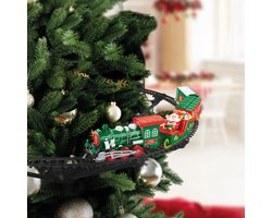 Kerstboom Trein met Licht & Muziek – Batterij-gevoed – Kersttrein Decoratie met Kerstman – Voor Kerstboom 1 Stuks (DA00352)