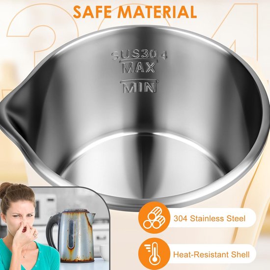 Opvouwbare Mini Waterkoker 1L - Draagbare Roestvrijstalen Waterkoker voor Reizen en Camping — afbeelding 2