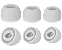 Ibley ComfortFit Siliconen tips voor Samsung Galaxy Buds Pro wit met mesh – Siliconen Ear Tips – Met Mesh – S/M/L Formaten – 3 Paar