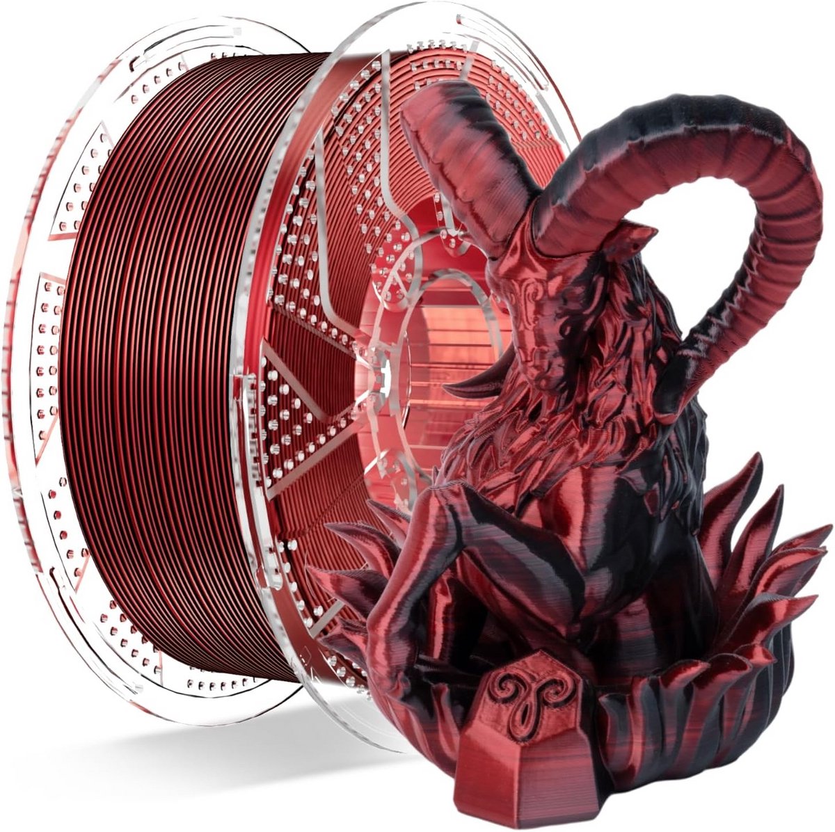 2-Tonige Silk PLA 3D Printer Filament 1.75 mm - Zwart Rood 1 kg