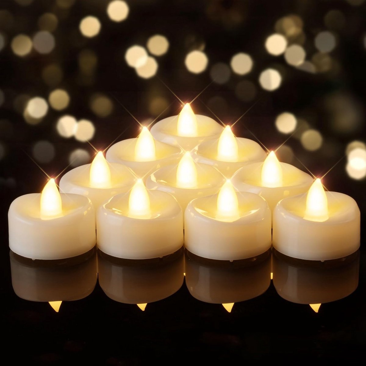 Vlamloze kaarsen - LED-theelichtjes voor Halloween, Kerstmis en Bruiloft - 100 stuks - Flikkerend warm wit