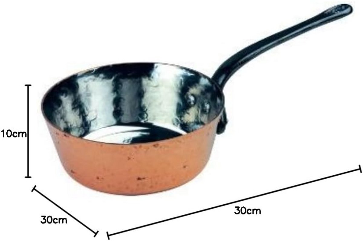 Kookpan van massief koper - Ø 20 cm - Geschikt voor alle warmtebronnen behalve inductie