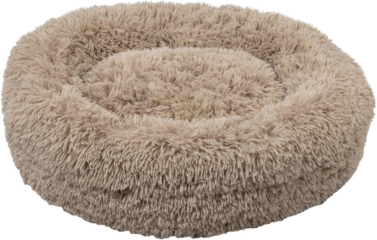 Kalmerend hondenbed Rond Anti-Stress Kussen Pluche 70 cm Donkergrijs