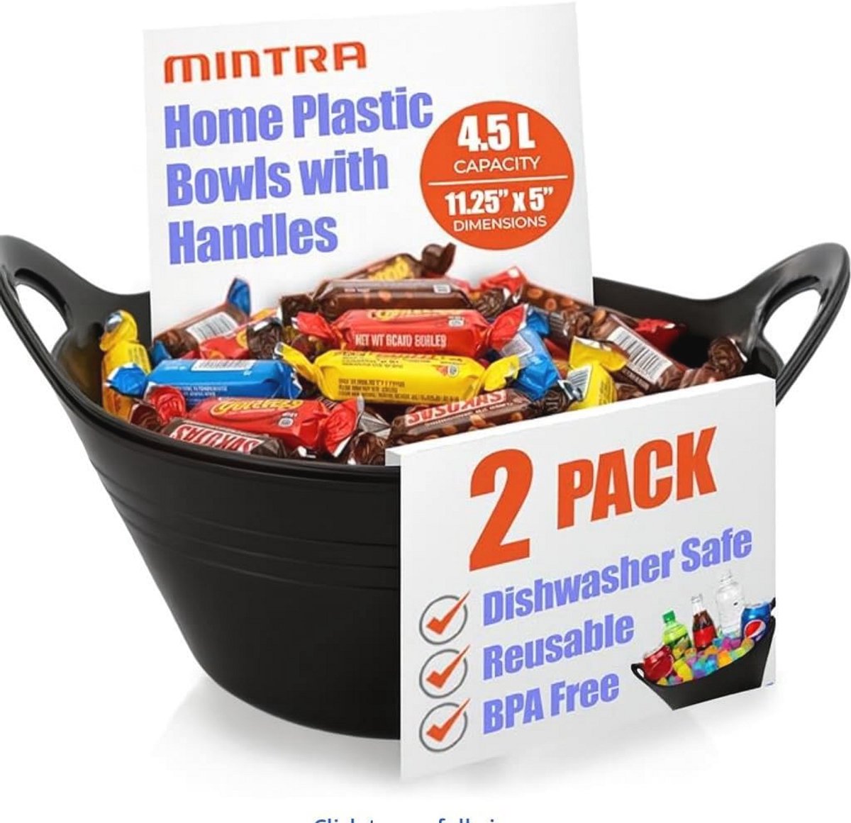 Kunststof kommen met handgrepen - Verkrijgbaar in verschillende maten