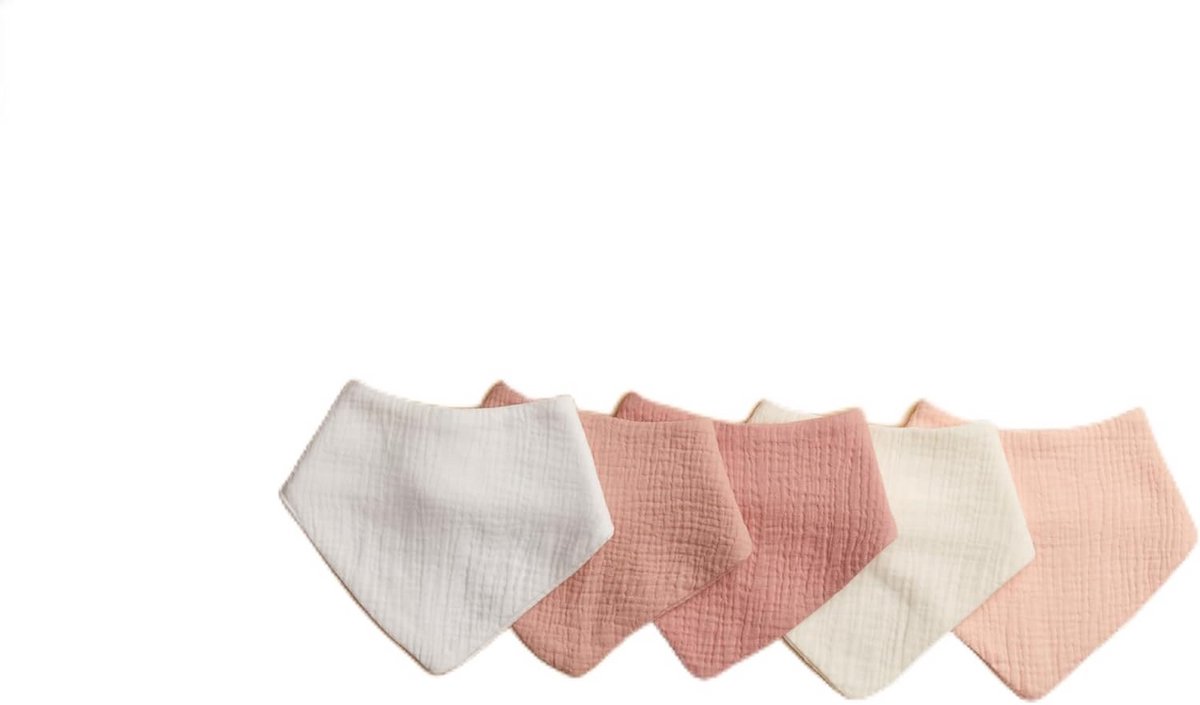 8-pack katoenen bandana slabbetjes voor baby's 0-36M - verstelbare en ademende slabbetjes