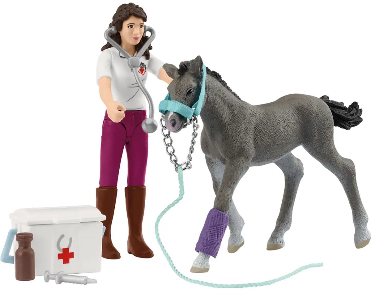 Schleich Horse Club Mevrouw Kramer met veulen speelset thumbnail 5