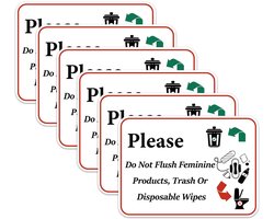 Stuks Stickers Voor Vrouwelijke Producten die Niet Doorgespoeld Mogen Worden, Toiletborden Smartsigns voor Niet Doorspoelen Herinneringsstickers voor Openbare Toiletten Niet Doorspoelen