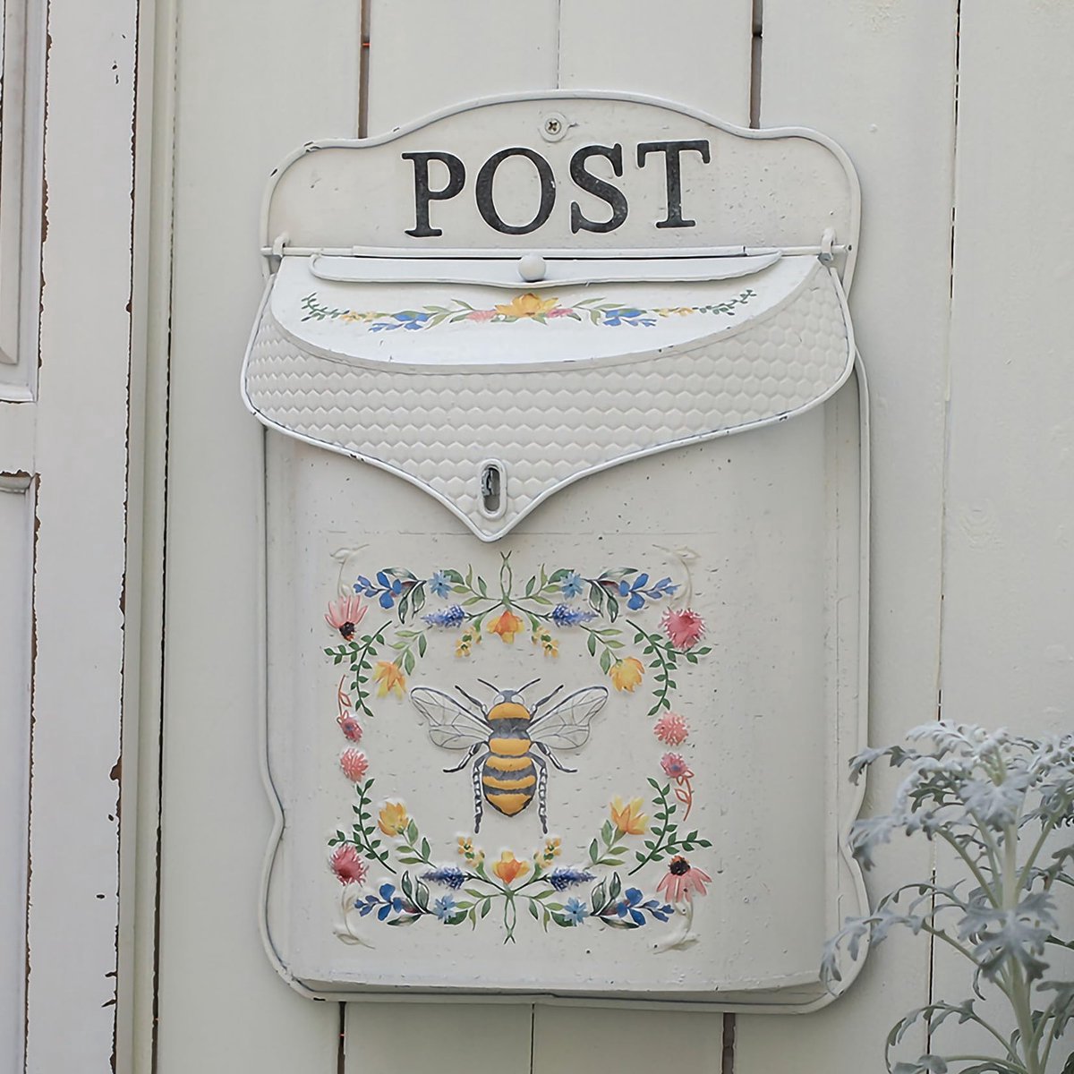 Stunq® Vintage Antieke Brievenbus - Metalen Tuin Decoratie - Nostalgische Brievenbus met Bijenpatroon