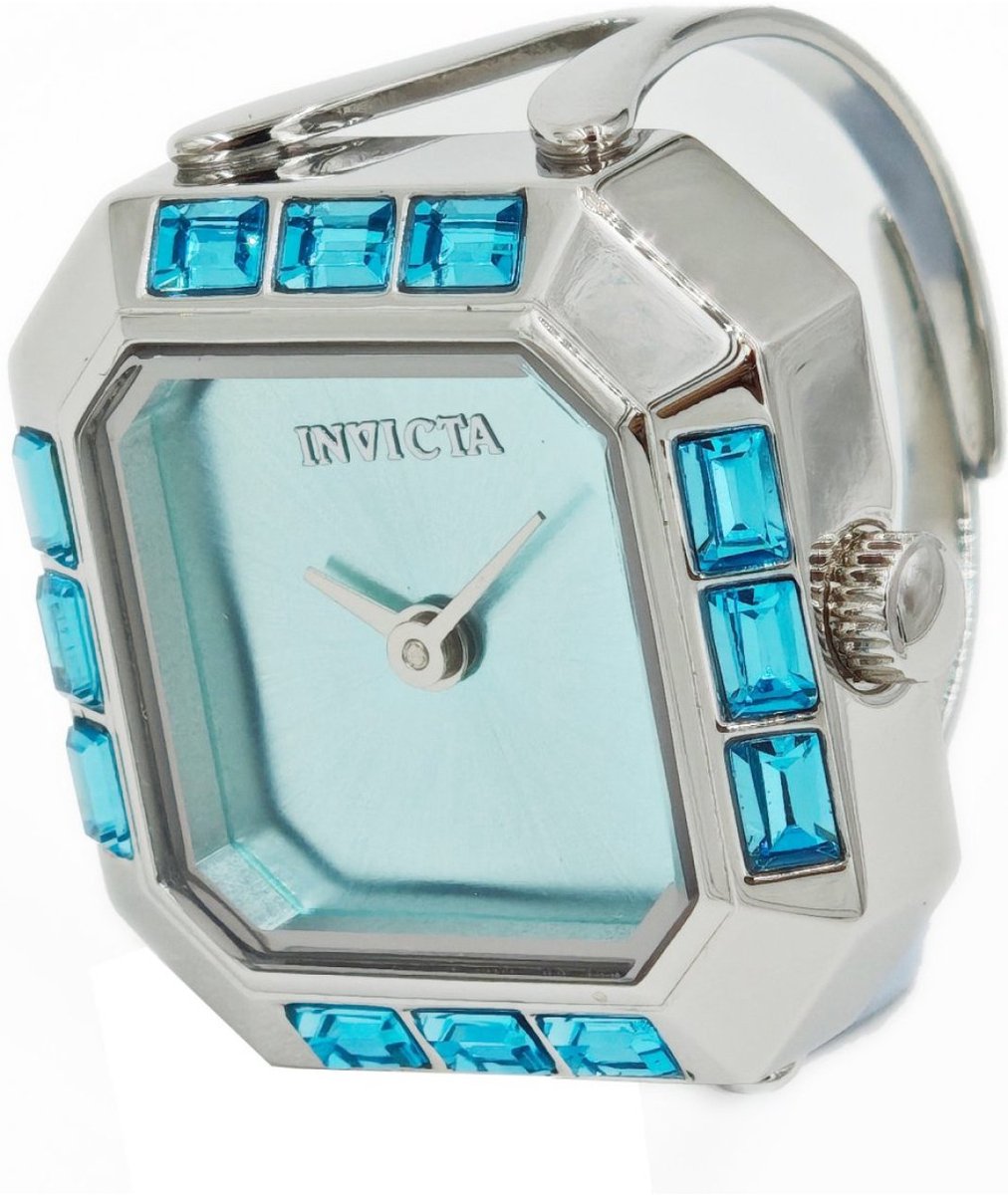 Invicta Mini 49579 Dames Horloge - Waterdicht - Analoog - Quartz Uurwerk - Roestvrij Staal met blauwe Wijzerplaat - 21mm