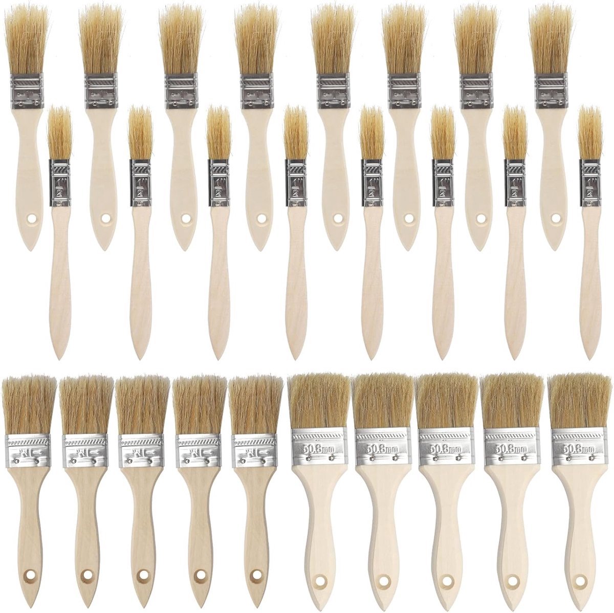 Stunq® Uitgebreide Set van 26 Platte Kwasten voor Diverse Schilderprojecten
