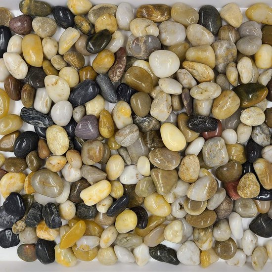 LATERN Natuurlijke zwarte gepolijste rivierkiezelstenen voor bamboeplanten, aquarium, vaas, feeëntuin, aquariumdecoratie, 1 kg