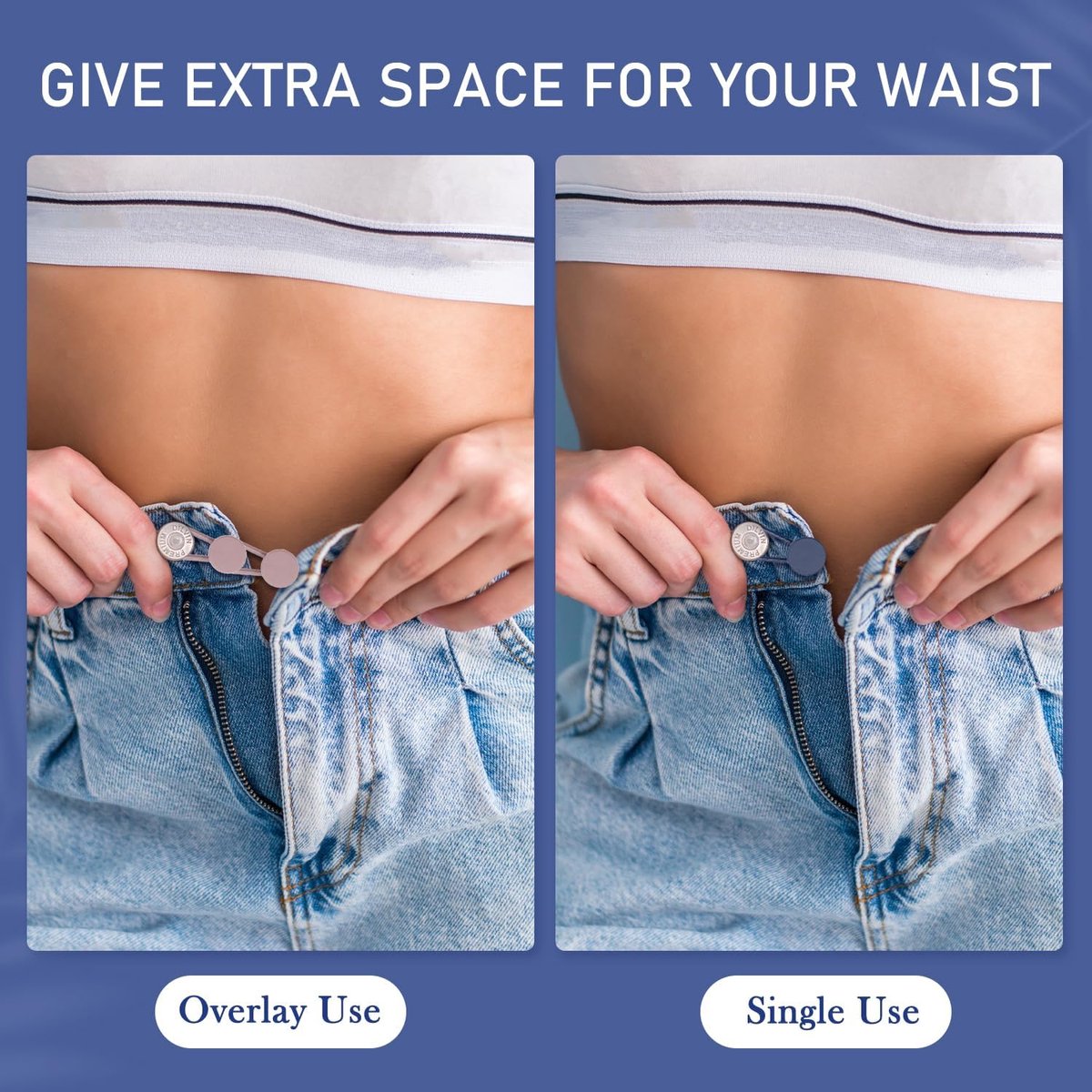 8-delige knoopverlenger - Bredere taille knopen - Verstellen van de taille van jeans - Geen naaien nodig - Geschikt voor broeken, rokken, shirts en jassen (meerdere kleuren) — cadeau in Cadeau-ideeën - foto 4