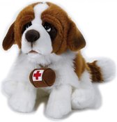 knuffeldier st. Bernard junior 25 cm pluche wit/bruin