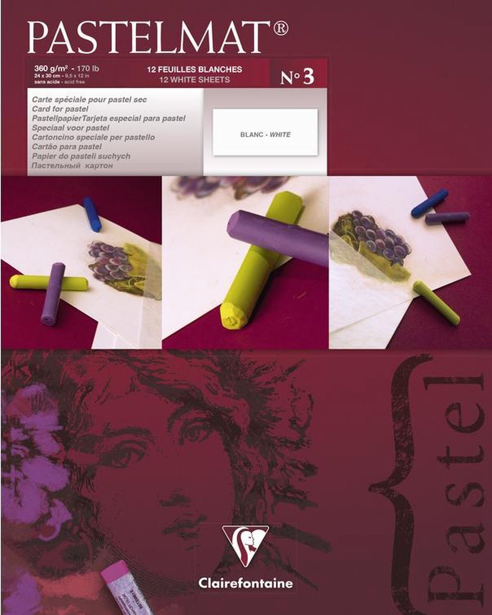 Clairefontaine Pastelmat pad No.3 – 24x30cm – Wit - Clairefontaine