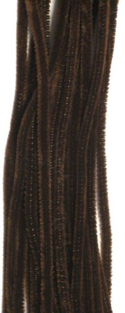 Chenille donkerbruin 6 milimeter x 30 centimeter 20st