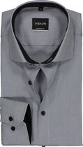 VENTI modern fit overhemd - grijs-wit structuur (contrast) - Strijkvrij - Boordmaat: 43